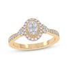 Thumbnail Image 1 of Now + Forever Multi-Diamond Oval Halo Engagement Ring 1/3 ct tw 14K Yellow Gold