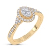 Thumbnail Image 2 of Now + Forever Multi-Diamond Oval Halo Engagement Ring 1/3 ct tw 14K Yellow Gold