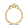 Thumbnail Image 3 of Now + Forever Multi-Diamond Oval Halo Engagement Ring 1/3 ct tw 14K Yellow Gold
