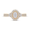 Thumbnail Image 4 of Now + Forever Multi-Diamond Oval Halo Engagement Ring 1/3 ct tw 14K Yellow Gold
