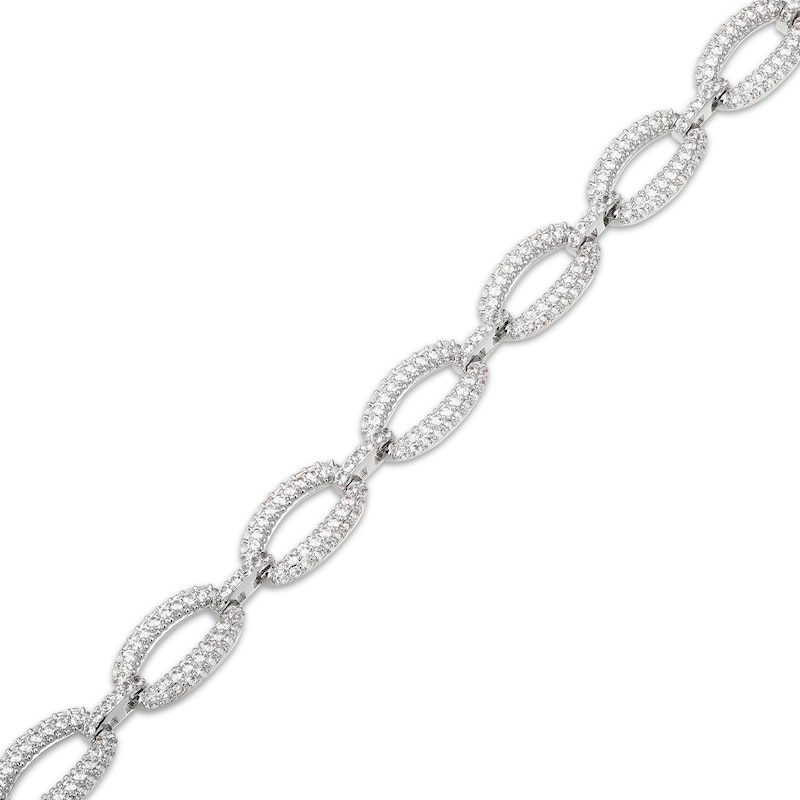 Main Image 2 of STUDIO BY KAY White Lab-Created Sapphire Oval Link Bracelet Sterling Silver 7.25"