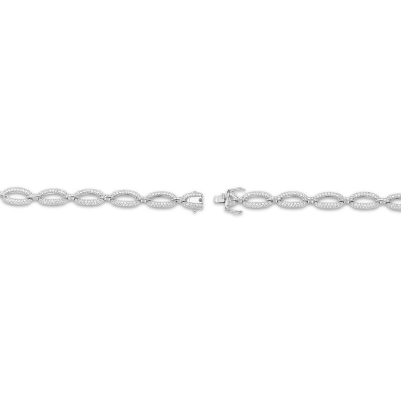 Main Image 3 of STUDIO BY KAY White Lab-Created Sapphire Oval Link Bracelet Sterling Silver 7.25"