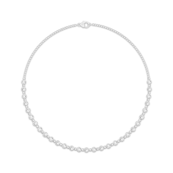 KAY Lab-Grown Diamonds Alternating Necklace 7 ct tw 10K White Gold 17"