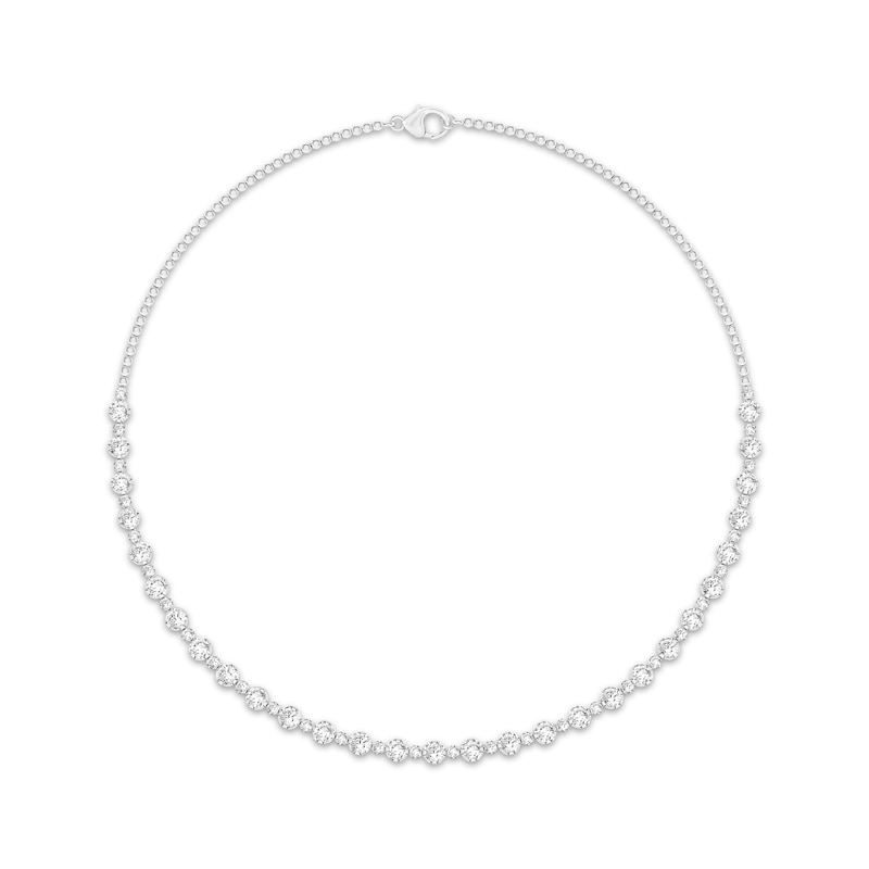 Main Image 1 of KAY Lab-Grown Diamonds Alternating Necklace 7 ct tw 10K White Gold 17"