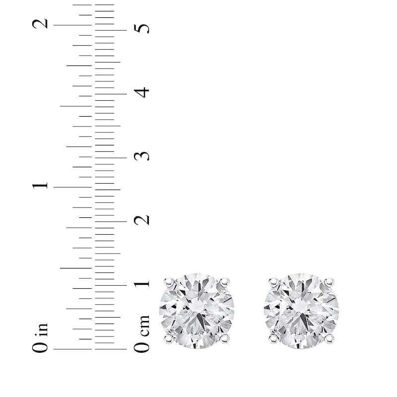 Main Image 4 of KAY Lab-Grown Diamonds Round-Cut Solitaire Earrings 6 ct tw 14K White Gold (F/VS2)