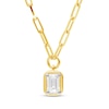 Thumbnail Image 1 of STUDIO BY KAY Emerald-Cut Lab-Grown Diamond Paperclip Chain Necklace 1/2 ct tw 24K Yellow Gold Vermeil Sterling Silver (F/SI2) 18"
