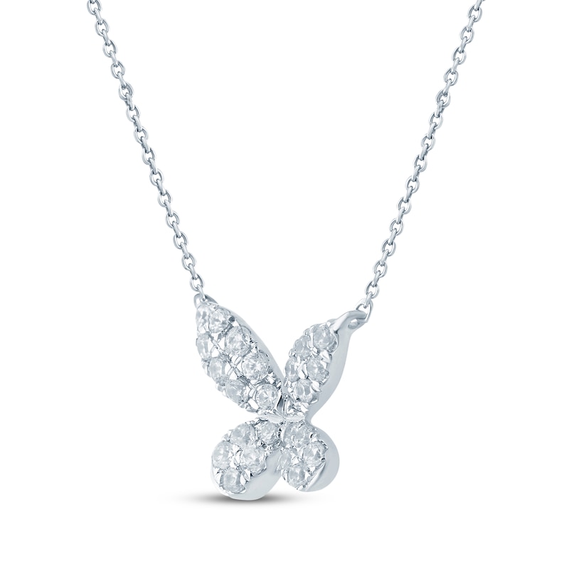 Main Image 2 of Monique Lhuillier Bliss Lab-Grown Diamond Butterfly Necklace 1/3 ct tw Platinum-Plated Sterling Silver