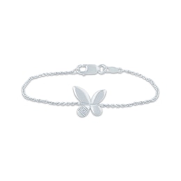 Monique Lhuillier Bliss Lab-Grown Diamond Accent Butterfly Bracelet Platinum-Plated Sterling Silver 6.75"