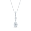 Thumbnail Image 1 of Monique Lhuillier Bliss Pear-Shaped Lab-Grown Diamond Drop Necklace 3/4 ct tw Platinum-Plated Sterling Silver 18"