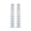 Thumbnail Image 2 of KAY Lab-Grown Diamonds Two-Row Oval Hoop Earrings 1 ct tw 10K White Gold