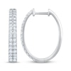 Thumbnail Image 3 of KAY Lab-Grown Diamonds Two-Row Oval Hoop Earrings 1 ct tw 10K White Gold