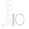 Thumbnail Image 4 of KAY Lab-Grown Diamonds Two-Row Oval Hoop Earrings 1 ct tw 10K White Gold