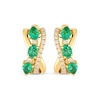 Thumbnail Image 2 of Le Vian Pear-Shaped & Oval-Cut Emerald Wavy Hoop Earrings 1/5 ct tw Diamonds 14K Honey Gold
