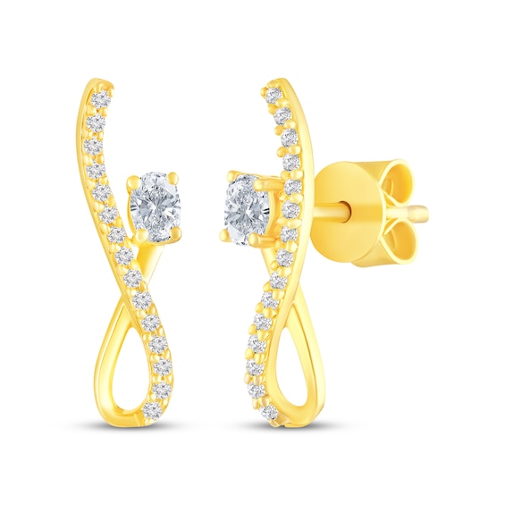 KAY Lab-Grown Diamonds Oval-Cut Infinity Symbol Earrings 1/4 ct tw 10K Yellow Gold