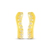 Thumbnail Image 2 of KAY Lab-Grown Diamonds Bezel-Set Wavy Hoop Earrings 1/6 ct tw 10K Yellow Gold