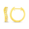 Thumbnail Image 3 of KAY Lab-Grown Diamonds Bezel-Set Wavy Hoop Earrings 1/6 ct tw 10K Yellow Gold