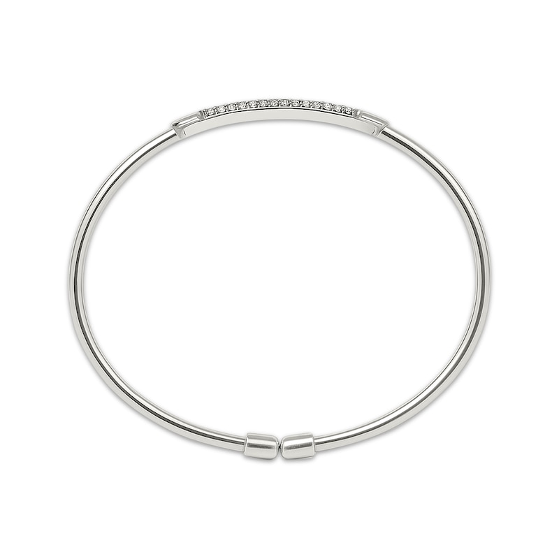 Main Image 2 of KAY Lab-Grown Diamonds Hexagon Bangle Bracelet 1/4 ct tw Sterling Silver 7"