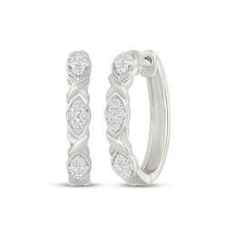 Diamond "XO" Hoop Earrings 1/8 ct tw Sterling Silver