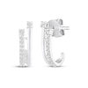Thumbnail Image 1 of KAY Lab-Grown Diamonds Two-Row Split J-Hoop Earrings 1/10 ct tw Sterling Silver