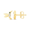 Thumbnail Image 3 of KAY Lab-Grown Diamonds & Natural Blue Diamond Accent Hummingbird Stud Earrings 10K Yellow Gold