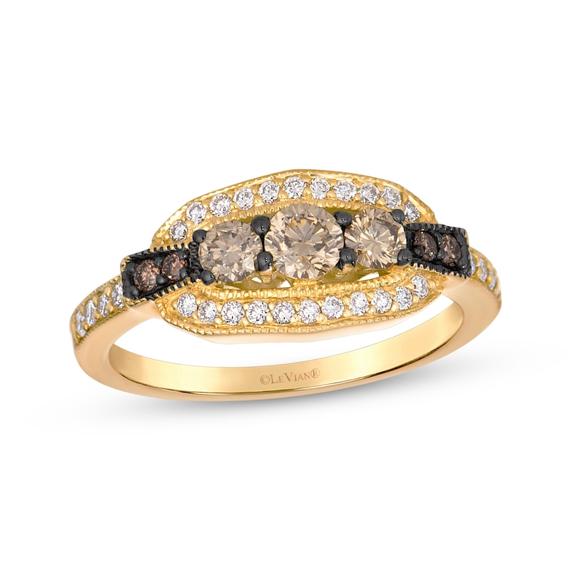 Main Image 1 of Le Vian Vault Diamond Three-Stone Ring 5/8 ct tw 14K Honey Gold