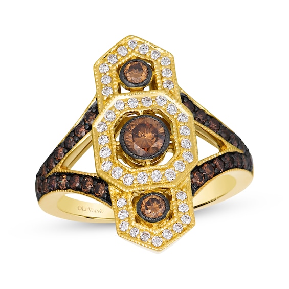Le Vian Vault Diamond Geometric Frame Ring 1 ct tw 14K Honey Gold