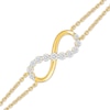 Thumbnail Image 2 of KAY Lab-Grown Diamonds Infinity Double Strand Bracelet 1/4 ct tw 10K Yellow Gold 7.5" Cable