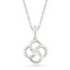 Thumbnail Image 1 of Diamond Accent Swirl Open Flower Necklace Sterling Silver