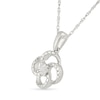 Thumbnail Image 2 of Diamond Accent Swirl Open Flower Necklace Sterling Silver