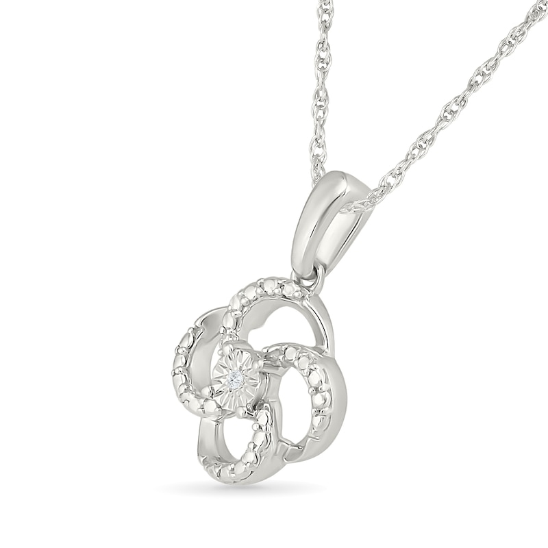 Main Image 2 of Diamond Accent Swirl Open Flower Necklace Sterling Silver