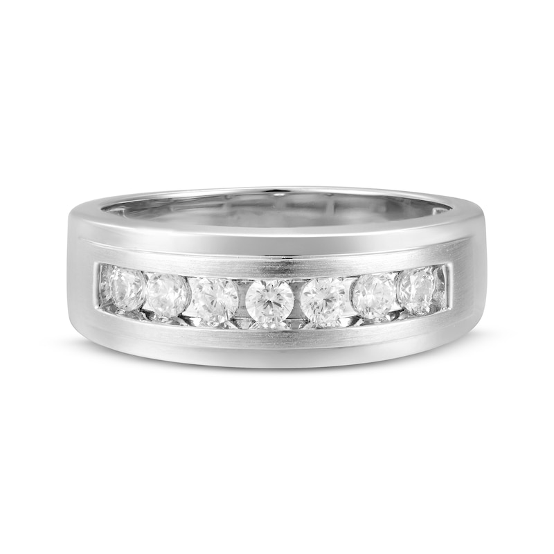 Main Image 4 of Now + Forever Men's Lab-Grown Diamonds Wedding Band 1/2 ct tw Platinum
