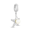 Thumbnail Image 2 of Button Cultured Pearl & White Lab-Created Sapphire Starfish Charm Sterling Silver