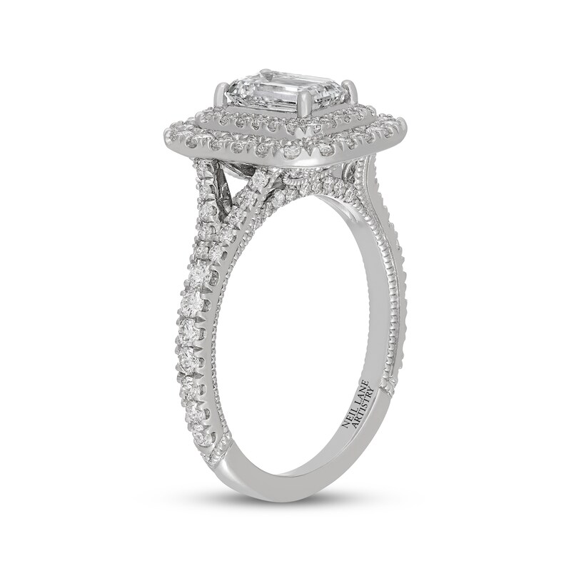 Main Image 2 of Neil Lane Artistry Heritage Emerald-Cut Lab-Grown Diamond Engagement Ring 1-7/8 ct tw 14K White Gold