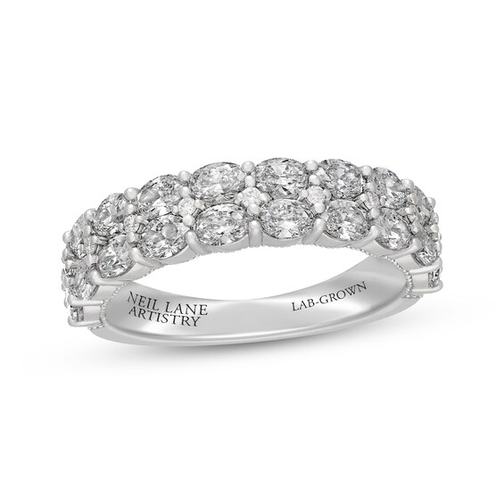 Neil Lane Artistry Heritage Oval-Cut & Round-Cut Lab-Grown Diamond Anniversary Band 1-5/8 ct tw 14K White Gold