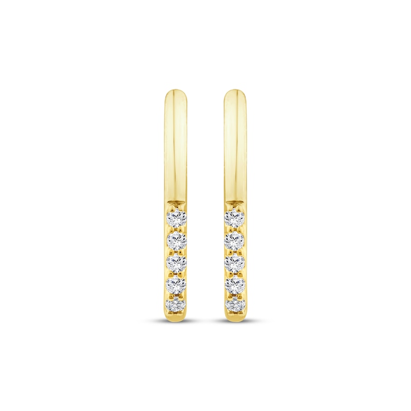 Main Image 2 of KAY Lab-Grown Diamonds J-Hoop Earrings 1/20 ct tw 10K Yellow Gold