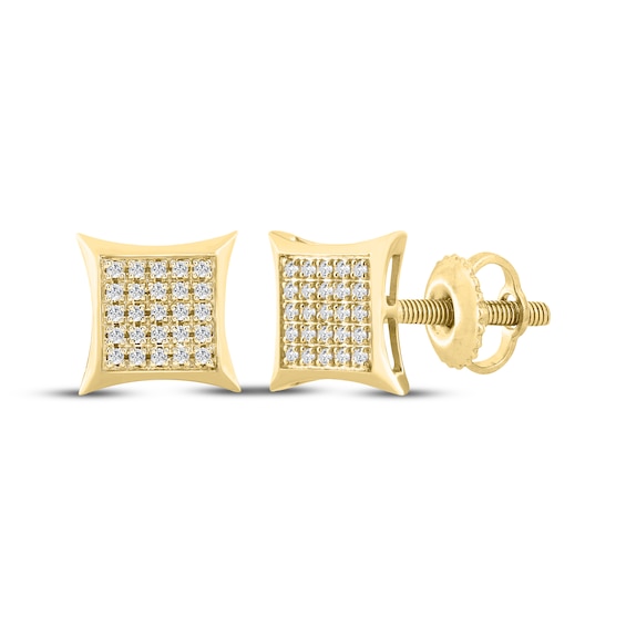 KAY Lab-Grown Diamonds Men's Pillow-Shaped Stud Earrings 1/6 ct tw 10K Yellow Gold