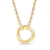 Thumbnail Image 1 of Interlocking Rings Rope Chain Necklace Hollow 10K Yellow Gold 18"
