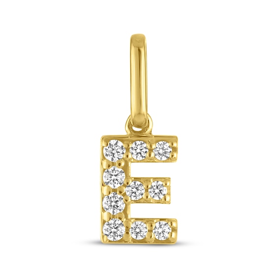 STUDIO BY KAY Lab-Grown Diamond Initial E Charm 1/10 ct tw 24K Yellow Gold Vermeil Sterling Silver