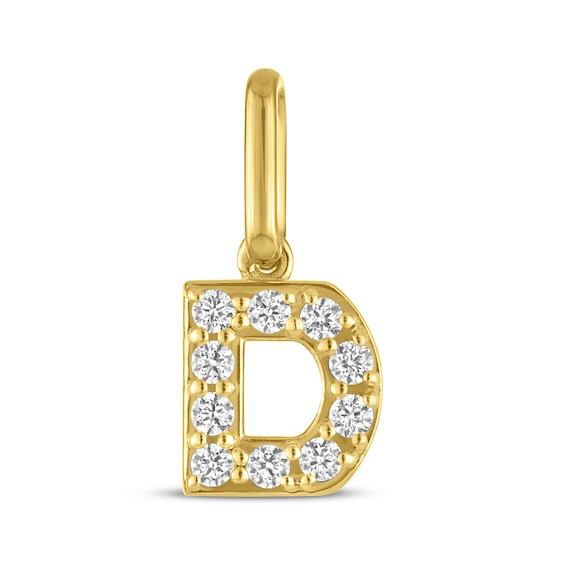 STUDIO BY KAY Lab-Grown Diamond Initial D Charm 1/10 ct tw 24K Yellow Gold Vermeil Sterling Silver
