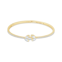 Monique Lhuillier Bliss Marquise-Cut Lab-Grown Diamond Bangle Bracelet 1-1/2 ct tw 24K Yellow Gold Vermeil Sterling Silver