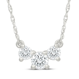 KAY Lab-Grown Diamonds Three-Stone Necklace 1/3 ct tw 10K White Gold 18"