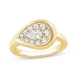 KAY Lab-Grown Diamonds Pear-Shaped Statement Ring 3/4 ct tw 10K Yellow Gold