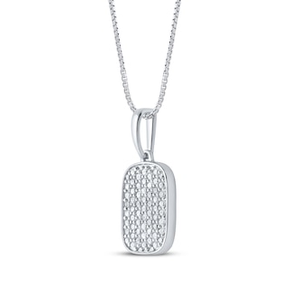 Men's KAY Lab-Grown Diamonds Dog Tag Necklace 1/2 ct tw Sterling Silver 22"