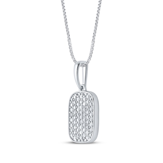 KAY Lab-Grown Diamonds Men's Dog Tag Necklace 1/2 ct tw Sterling Silver 22"