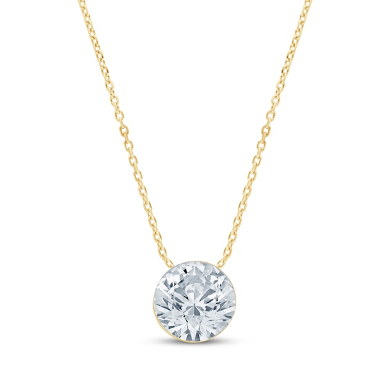 KAY Lab-Grown Diamonds Round-Cut Solitaire Necklace 1 ct tw 10K Yellow Gold 18" (F/VS2)