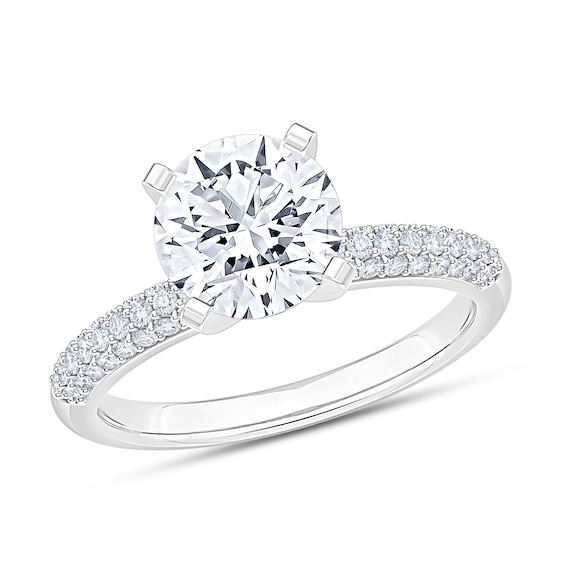 Now + Forever Pave Lab-Grown Diamond Engagement Ring Setting 1/3 ct tw Platinum