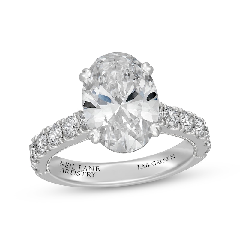 Main Image 1 of Neil Lane Artistry Lab-Grown Diamond Certified Oval-Cut Engagement Ring 5 ct tw 14K White Gold