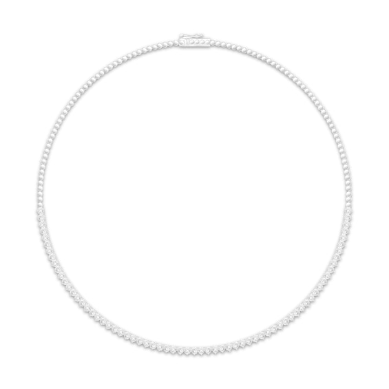 KAY Lab-Grown Diamonds Tennis & Chain Necklace 3 ct tw Sterling Silver 17"