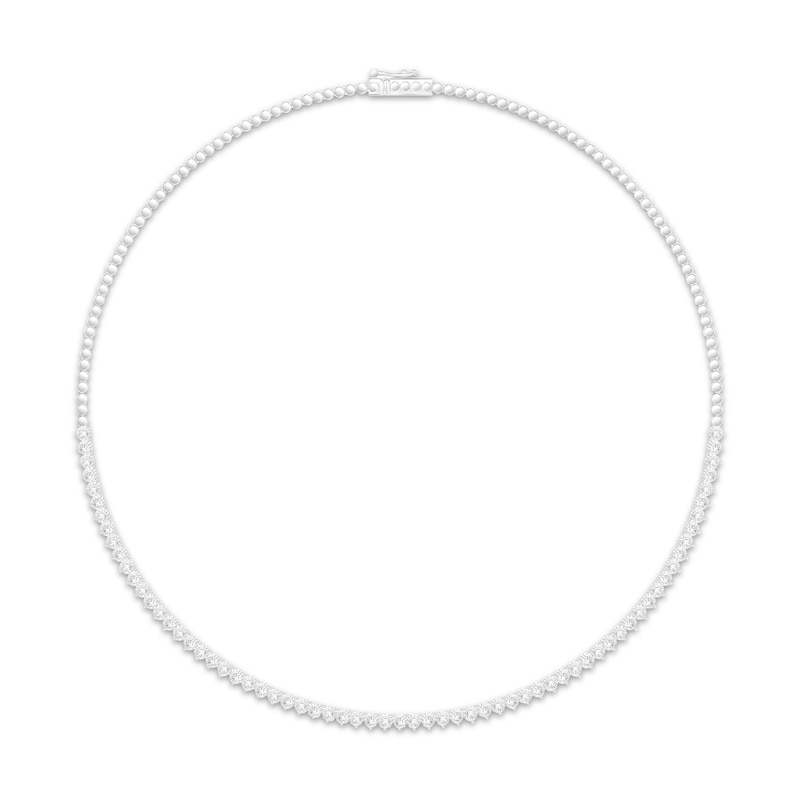 Main Image 1 of KAY Lab-Grown Diamonds Tennis & Chain Necklace 3 ct tw Sterling Silver 17"