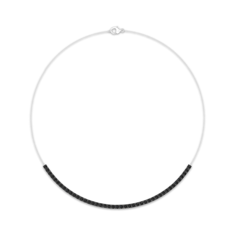Main Image 1 of Black Diamond Necklace 1/2 ct tw Sterling Silver 17"